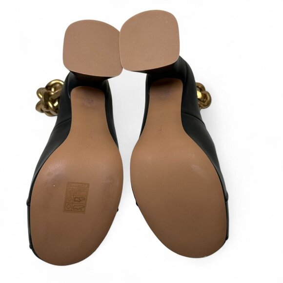 STELLA MCCARTNEY Groove Gold Chain Ankle Strap Pumps, Black, EU 38.5 NWT - Picture 10 of 16